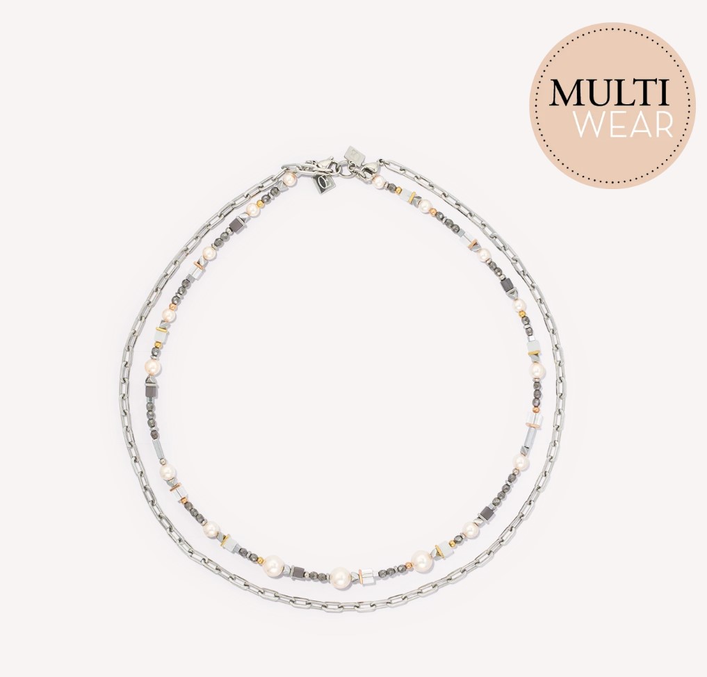 Classic Layer necklace silver grey